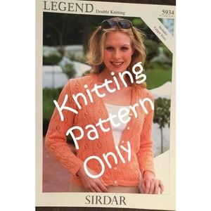 New Sirdar 5934 Legend Ladies Lacy Cardigan Sweater Knitting Pattern